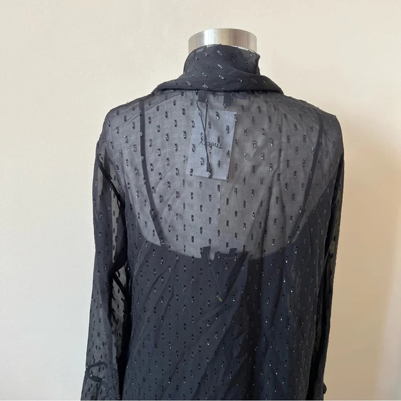 New! Theory Metallic Silk Scarf Dress/ Black 17999 - Picture 8 of 13